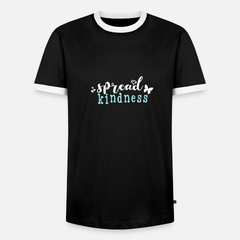 Spread Kindness Statement - Männer Kontrast-T-Shirt - Schwarz/Weiß