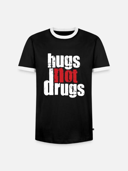 Umarmungen Statt Drogen - Männer Kontrast-T-Shirt - Schwarz/Weiß
