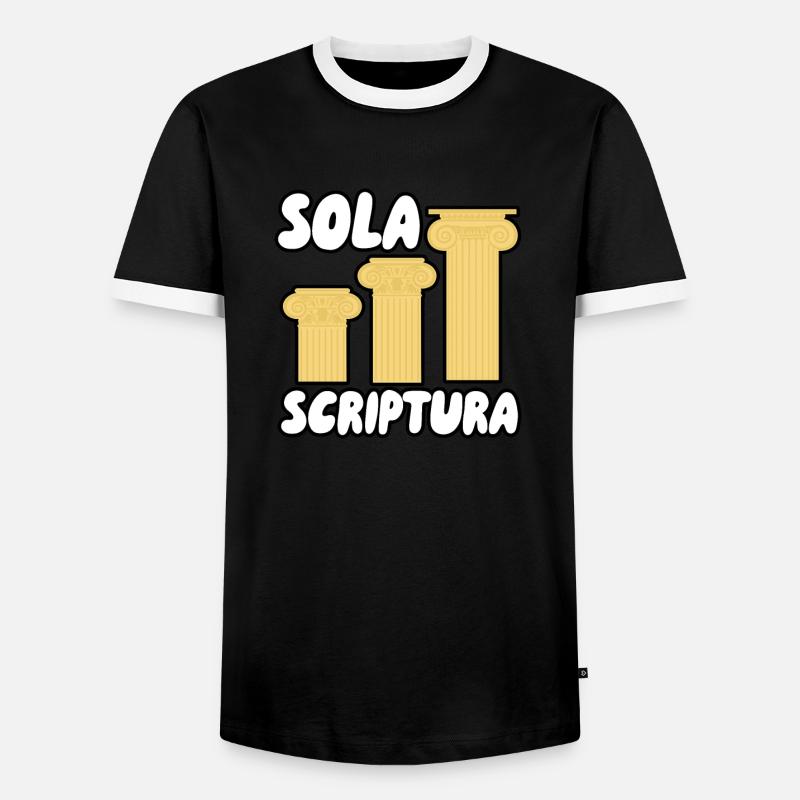 Sola Scriptura - Männer Kontrast-T-Shirt - Schwarz/Weiß