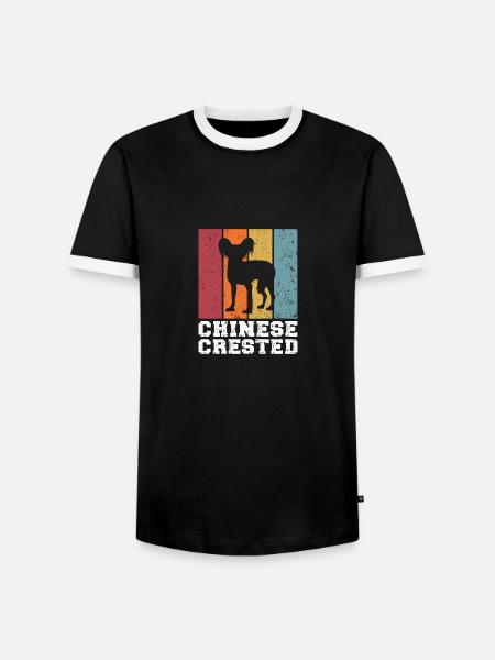 Chinesischer Schopfhund - Männer Kontrast-T-Shirt - Schwarz/Weiß