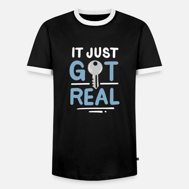 Es wurde gerade real - Männer Kontrast-T-Shirt - Schwarz/Weiß