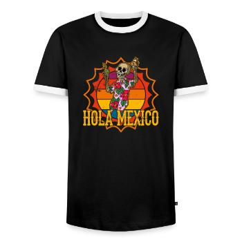 Mexiko Urlaub Sommer Taco Tequila Mexikanisch - Männer Kontrast-T-Shirt - Schwarz/Weiß - Vorne - AI Model Female 172 light (172cm) & AI Model Male 178 light (178cm)