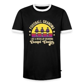 Foosball Grandmother Retro Table Soccer Vintage Wo - Männer Kontrast-T-Shirt - Schwarz/Weiß - Vorne - AI Model Female 172 light (172cm) & AI Model Male 178 light (178cm)