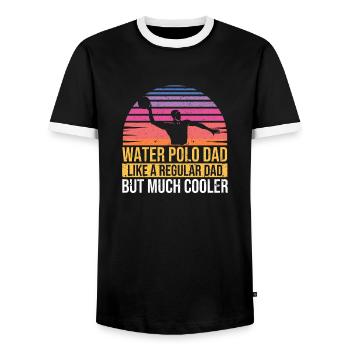 Wasserball-Dad Wie ein normaler Dad, aber viel - Männer Kontrast-T-Shirt - Schwarz/Weiß - Vorne - AI Model Female 172 light (172cm) & AI Model Male 178 light (178cm)
