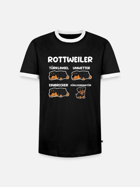 Hund Rottweiler - Männer Kontrast-T-Shirt - Schwarz/Weiß
