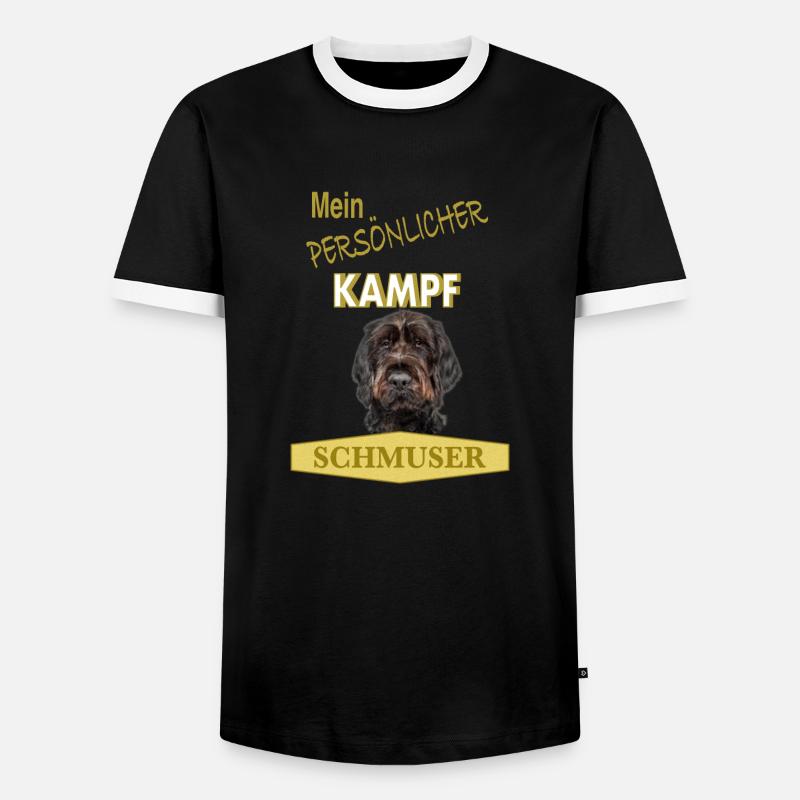Persönlicher Kampfschmuser - Deutsch Drahthaar - Männer Kontrast-T-Shirt - Schwarz/Weiß