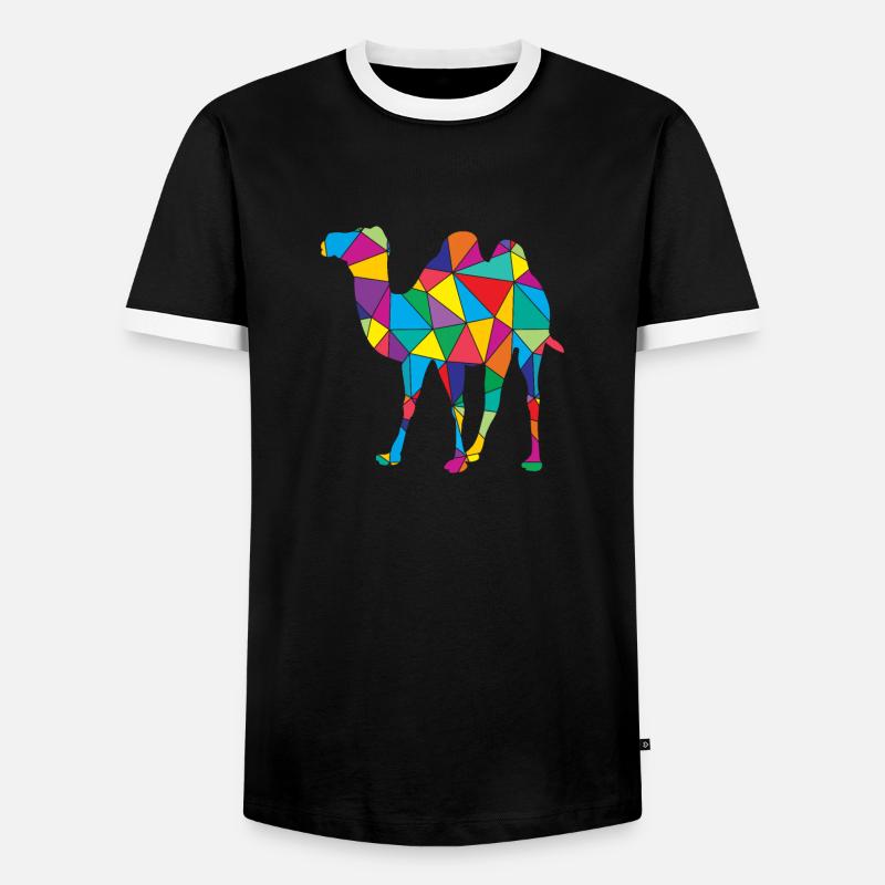 Kamel Polygon Wüste Kunst - Männer Kontrast-T-Shirt - Schwarz/Weiß