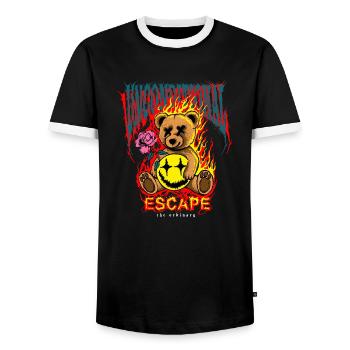 Bearstreet - Men's Ringer Shirt - black/white - Front - AI Model Female 172 light (172cm) & AI Model Male 178 light (178cm)
