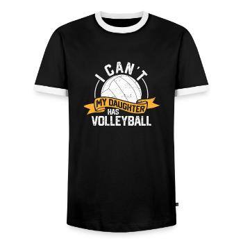 Je ne peux pas Ma fille a des joueurs de volleyball - T-shirt contrasté Homme - noir/blanc - Devant - AI Model Female 172 light (172cm) & AI Model Male 178 light (178cm)