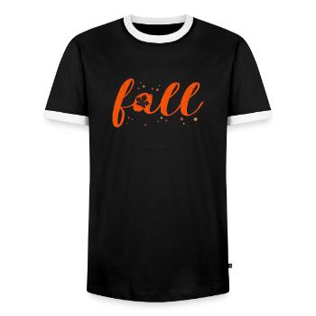 Feuillage d’automne Feuille d’orange Feuilles d’automne Saison colorée - T-shirt contrasté Homme - noir/blanc - Devant - AI Model Female 172 light (172cm) & AI Model Male 178 light (178cm)