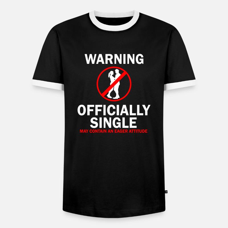 Warnung Offiziell Single Eifer Attitude - Männer Kontrast-T-Shirt - Schwarz/Weiß