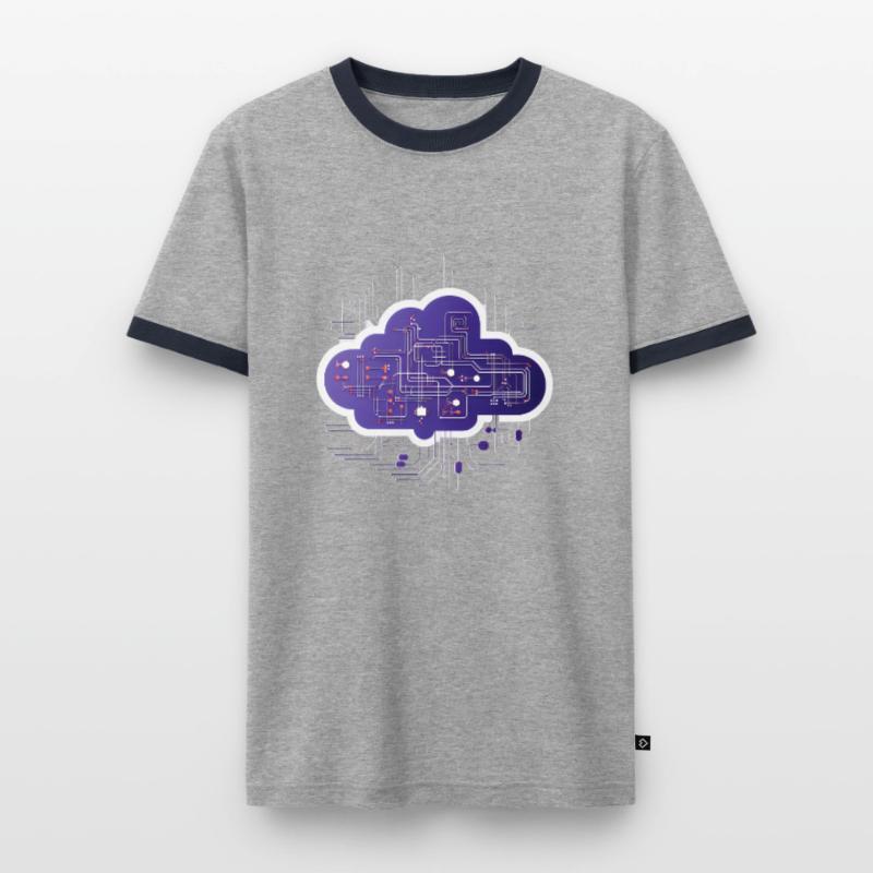 Cloud Computing Computer Electronics Circuit T-shirt contrasté Homme