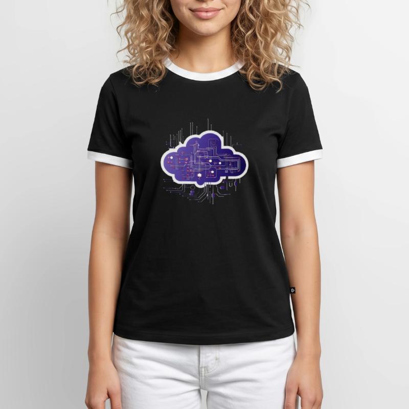 Cloud Computing Computer Electronics Circuit Men's Ringer Shirt