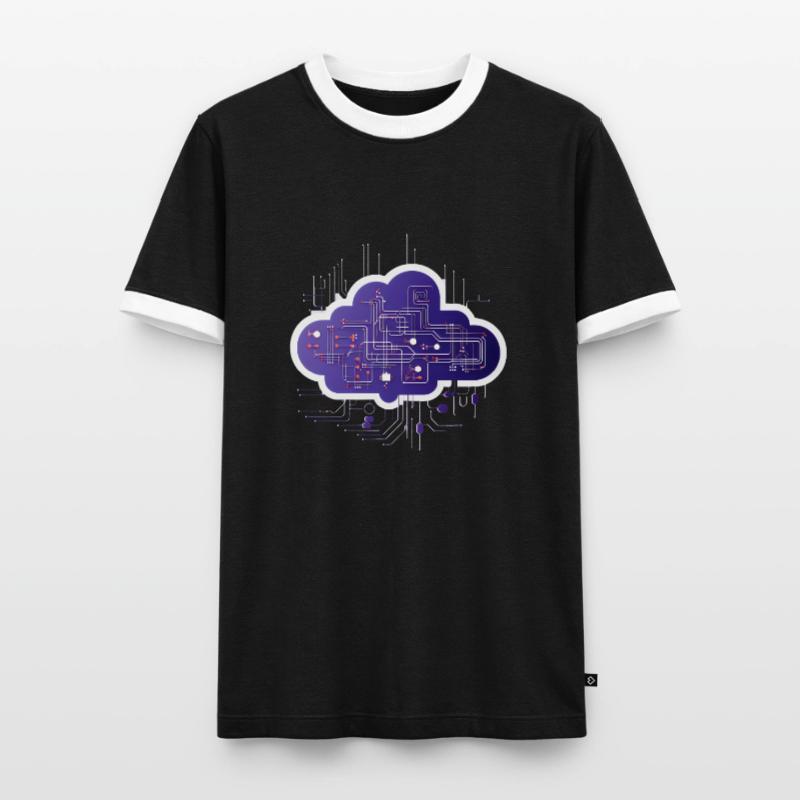 Cloud Computing Computer Electronics Circuit Men's Ringer Shirt