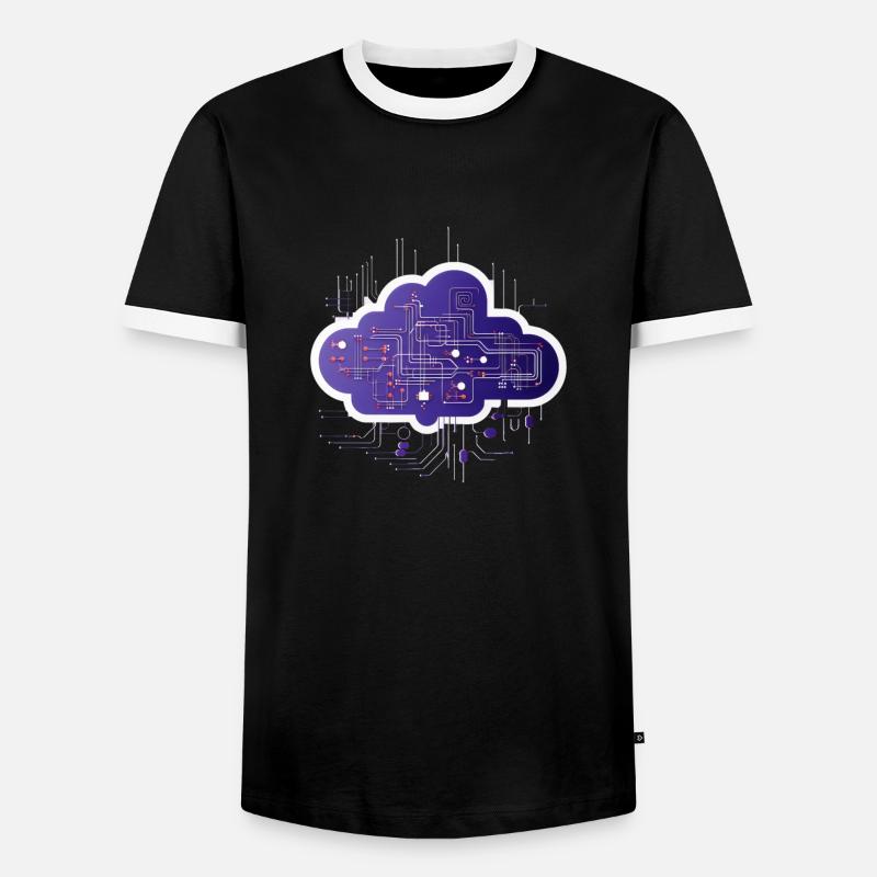 Cloud Computing Computer Electronics Circuit - T-shirt contrasté Homme - noir/blanc