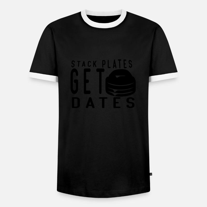 stack plates Get dates - Männer Kontrast-T-Shirt - Schwarz/Weiß