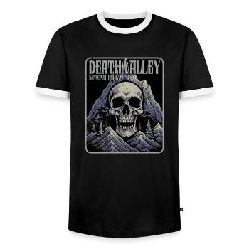Funny death valley national park united states - Men's Ringer Shirt - black/white - Front - AI Model Female 172 light (172cm) & AI Model Male 178 light (178cm)