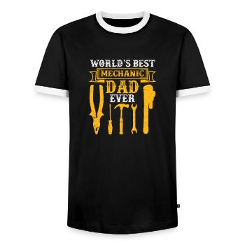 Le meilleur mécanicien du monde Père de tous les temps fier - T-shirt contrasté Homme - noir/blanc - Devant - AI Model Female 172 light (172cm) & AI Model Male 178 light (178cm)
