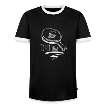 I'd Hit That Table Tennis Vintage Sports Ping Pong - Männer Kontrast-T-Shirt - Schwarz/Weiß - Vorne - AI Model Female 172 light (172cm) & AI Model Male 178 light (178cm)