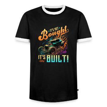 Hot Rod, ce n’est pas acheté son rat construit et muscle car - T-shirt contrasté Homme - noir/blanc - Devant - AI Model Female 172 light (172cm) & AI Model Male 178 light (178cm)