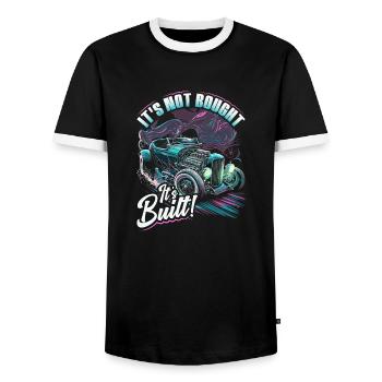 Hot Rod, ce n’est pas acheté son rat construit et muscle car - T-shirt contrasté Homme - noir/blanc - Devant - AI Model Female 172 light (172cm) & AI Model Male 178 light (178cm)