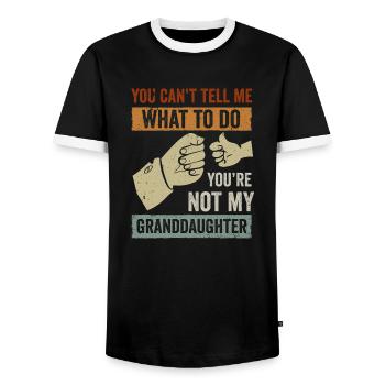 Not My Granddaughter - Men's Ringer Shirt - black/white - Front - AI Model Female 172 light (172cm) & AI Model Male 178 light (178cm)