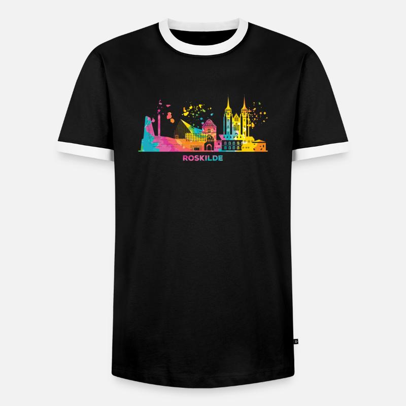 Roskilde Skyline Roskilde - Men's Ringer Shirt - black/white