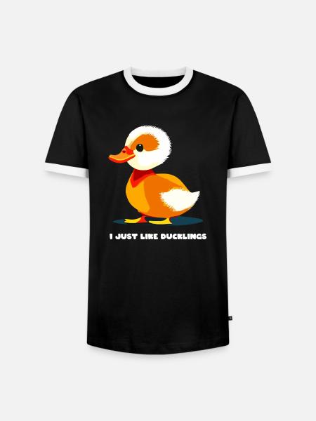 Duckling Cute Cute Cute - Men's Ringer Shirt - black/white
