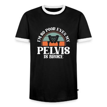 Schwarzer Humor - Männer Kontrast-T-Shirt - Schwarz/Weiß - Vorne - AI Model Female 172 light (172cm) & AI Model Male 178 light (178cm)