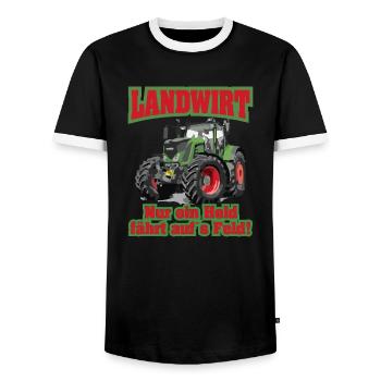 Landwirt Nur ein Held fährt auf´s Feld Bauer - Männer Kontrast-T-Shirt - Schwarz/Weiß - Vorne - AI Model Female 172 light (172cm) & AI Model Male 178 light (178cm)