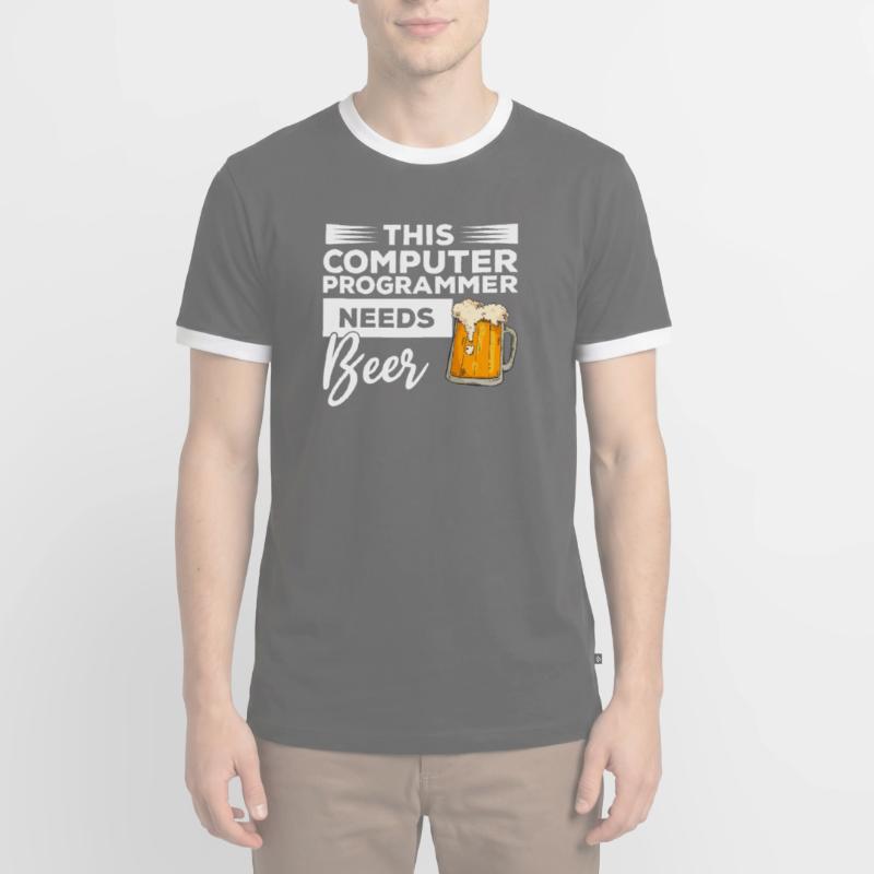 Dieser Computerprogrammierer braucht Bierprogrammierung Männer Kontrast-T-Shirt