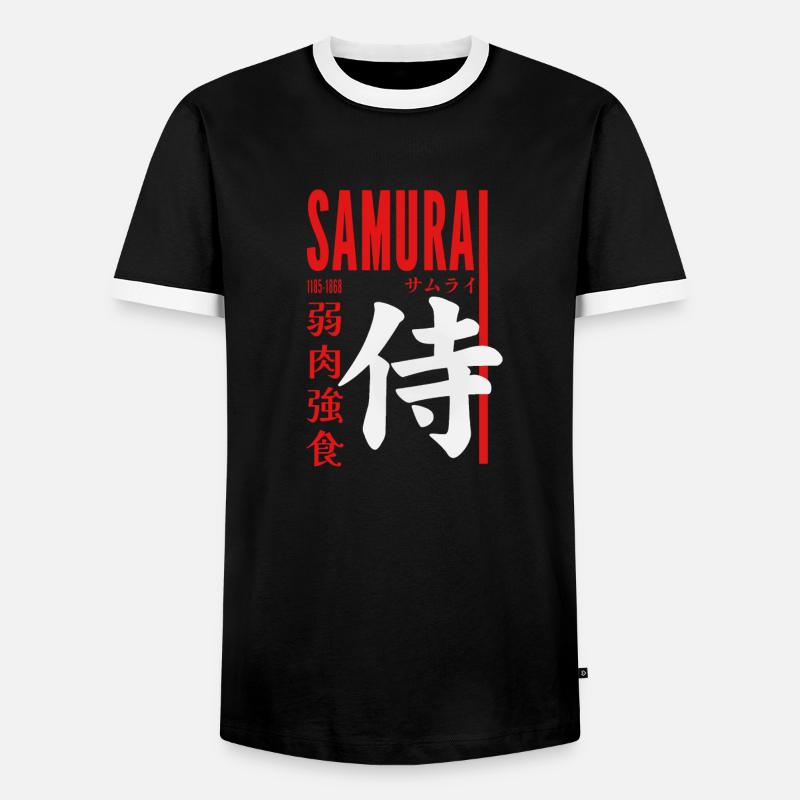 Samurai Master - Männer Kontrast-T-Shirt - Schwarz/Weiß