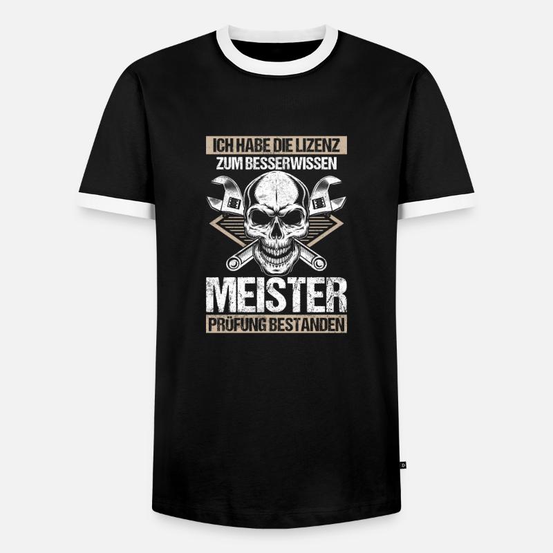 Meisterprüfung Geschenkidee Lizenz - Männer Kontrast-T-Shirt - Schwarz/Weiß