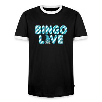 Bingo Love Women Men Funny Bingo - Men's Ringer Shirt - black/white - Front - AI Model Female 172 light (172cm) & AI Model Male 178 light (178cm)