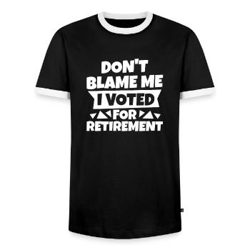 Pension de pensionné - T-shirt contrasté Homme - noir/blanc - Devant - AI Model Female 172 light (172cm) & AI Model Male 178 light (178cm)