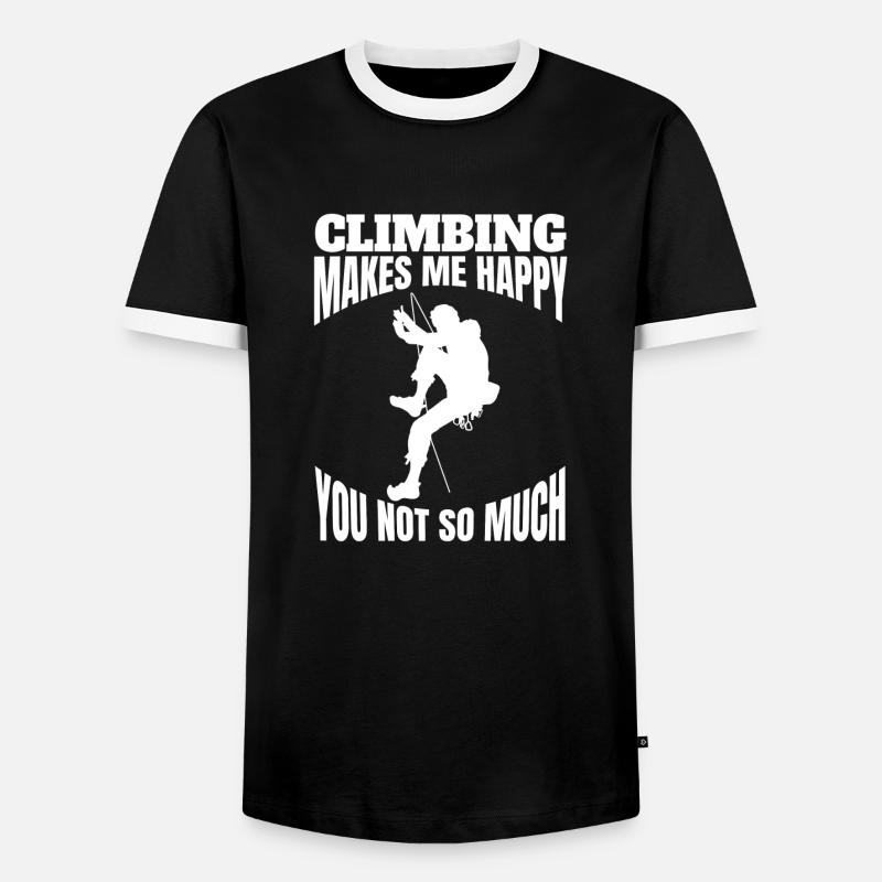 Kletterer Berg Bergklettern Klettern Bergsteigen - Männer Kontrast-T-Shirt - Schwarz/Weiß