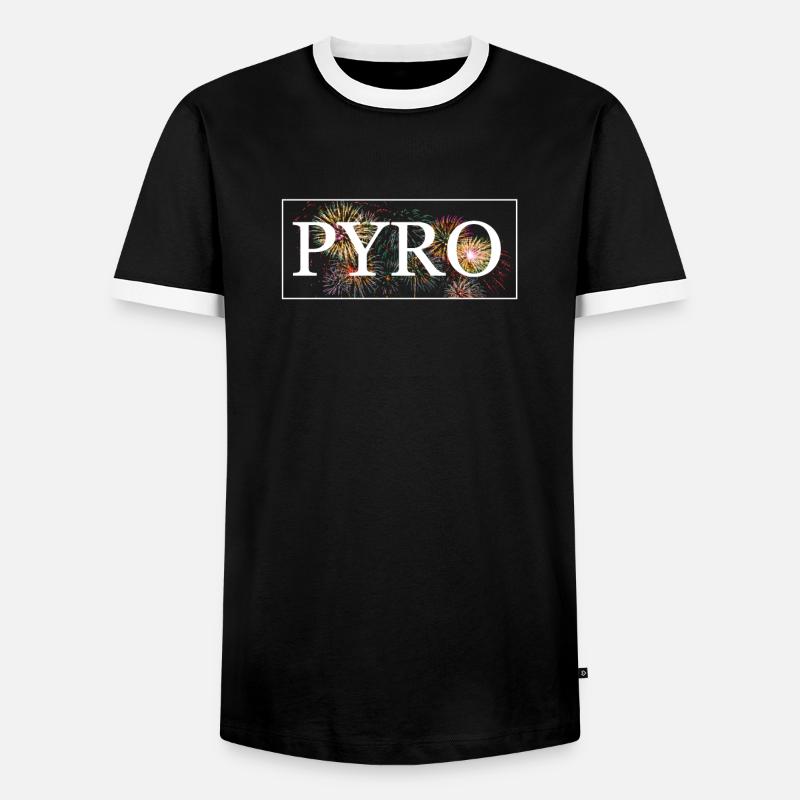 PYRO Firework - Men's Ringer Shirt - black/white