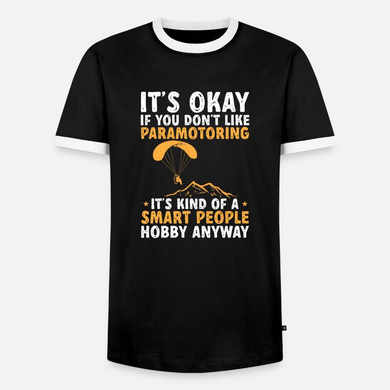 Paramotor Motorized paraglider - Men's Ringer Shirt - black/white