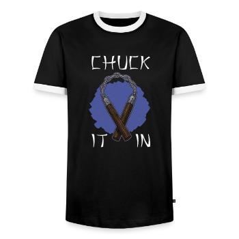 Ninja Weapons Ninjutsu Japan Martial Arts Karate - Men's Ringer Shirt - black/white - Front - AI Model Female 172 light (172cm) & AI Model Male 178 light (178cm)