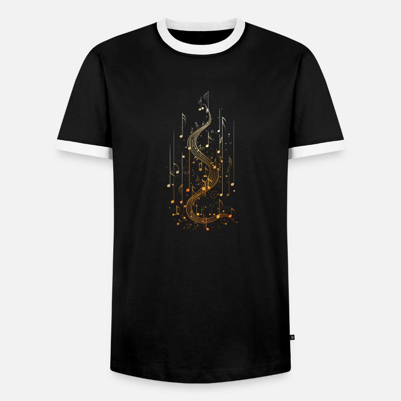 Music Notes Feeling - Men's Ringer Shirt - black/white