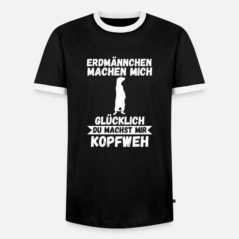 Erdmännchen - Männer Kontrast-T-Shirt - Schwarz/Weiß