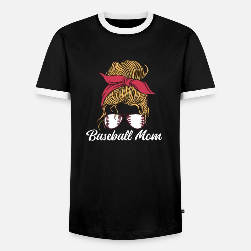 Baseball Mutter Baseball Mom - Männer Kontrast-T-Shirt - Schwarz/Weiß