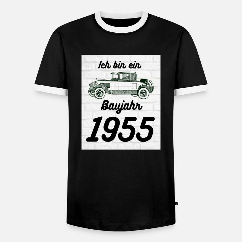 Oldtimer 1955 - Männer Kontrast-T-Shirt - Schwarz/Weiß