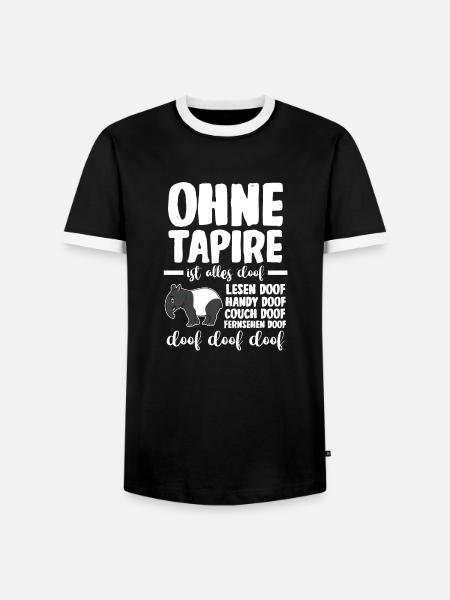 Tapir - Männer Kontrast-T-Shirt - Schwarz/Weiß