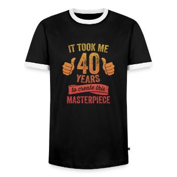 Drôle 40 ans blague 40e anniversaire gag fier - T-shirt contrasté Homme - noir/blanc - Devant - AI Model Female 172 light (172cm) & AI Model Male 178 light (178cm)