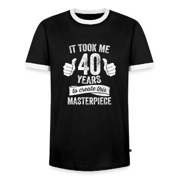 Drôle 40 ans blague 40e anniversaire gag jeu de mots cool - T-shirt contrasté Homme - noir/blanc - Devant - AI Model Female 172 light (172cm) & AI Model Male 178 light (178cm)