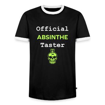 Offizielle Absinth-Verkostung - Männer Kontrast-T-Shirt - Schwarz/Weiß - Vorne - AI Model Female 172 light (172cm) & AI Model Male 178 light (178cm)