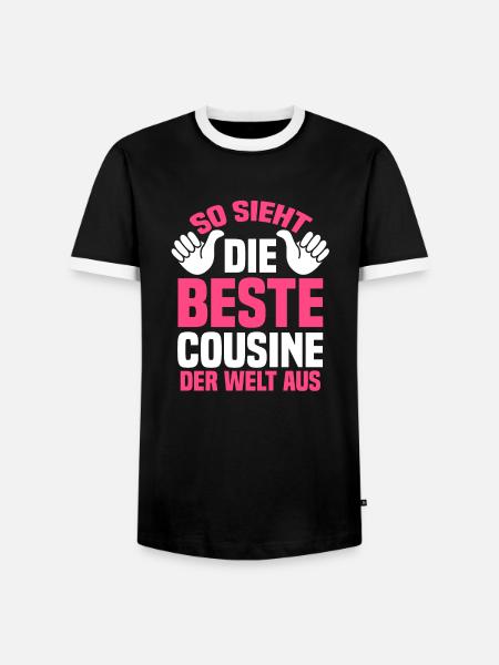 Cousinen Cousine - Männer Kontrast-T-Shirt - Schwarz/Weiß