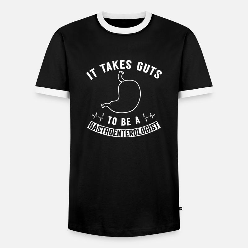 Gastroenterology Endoscopy Colonoscopy - Men's Ringer Shirt - black/white