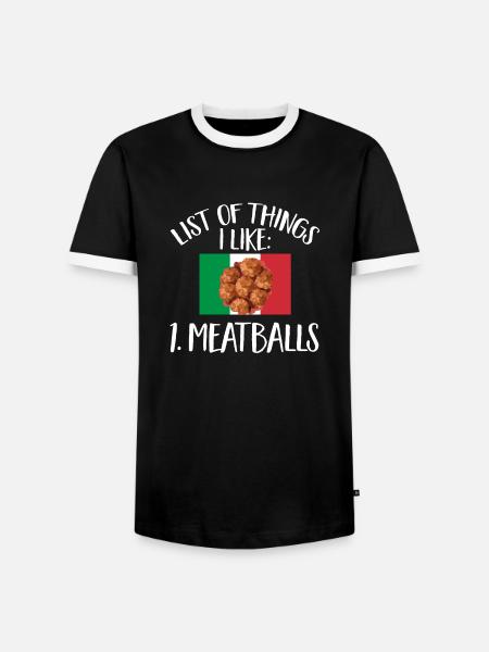 Fleischbällchen Italien Italienisches Essen - Männer Kontrast-T-Shirt - Schwarz/Weiß